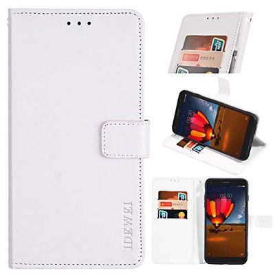 Compatible con OPPO Realme C3 Funda Función de Soporte Funda de Billetera(Blanco)