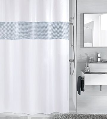 Kleine Wolke Textilgesellschaft Tenda di Doccia, Fibre Sintetiche, Bianco, 200 x 180 cm