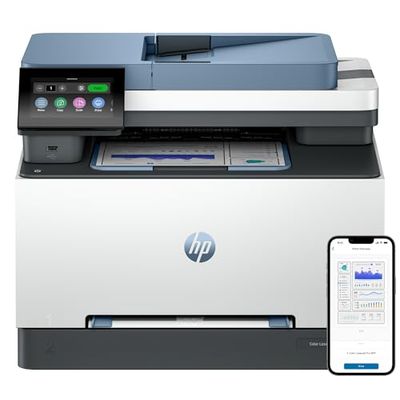 HP Color LaserJet Pro 3302fdn 499Q7F, Impresora Laser A4 Multifunción doble cara automática, Escaner, Copiadora, Fax (25ppm, Ethernet, Procesador 1,2GHz, Memoria 512MB, HP Smart App) Blanca y Azul