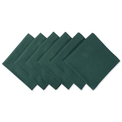 DII Solid Napkin Set Coleção, algodão, verde escuro, 50,8 x 50,8 cm (conjunto de 6), 6