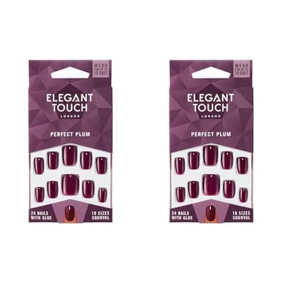 Elegant Touch Core Colour Nails Perfect Plum (Pack of 2)