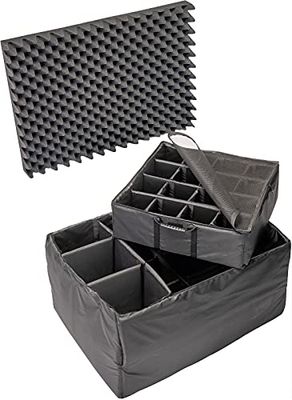 Peli 1665 Set de divisores Acolchados, Accesorio Original para Maletas Peli Protector, Compatible con: Peli 1650, Color: Negro/Amarillo