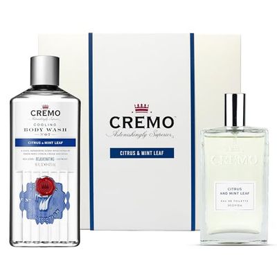 CREMO AGRUMES & FEUILLES DE MENTHE Coffret Cadeau pour Homme- Eau de toilette 100ml + Gel Douche 473ml - Parfum hespéridé