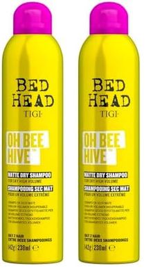 Bed Head by TIGI - Oh Bee Hive Dry Shampoo - Professional Volumising Hair Products With a Matte Finish - Perfect for All Hair Types - 238ml (Pack of 2)