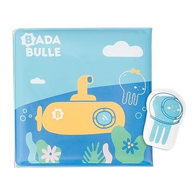 Badabulle Libro de baño con marioneta pulpo, 1 cara del personaje y 1 cara de la historia, a partir de 4 meses, sin BPA