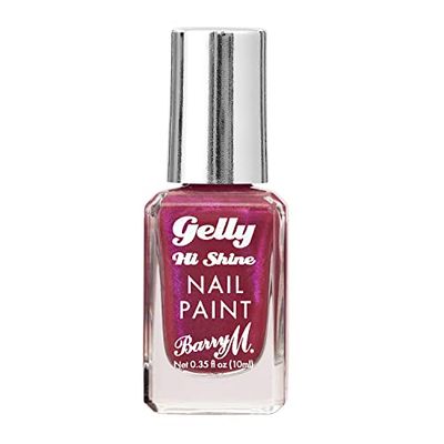Barry M Gelly Hi Shine Nail Paint, Shade Carnation | Metallic Pink Nail Polish