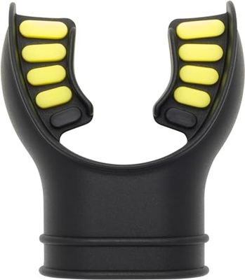 CRESSI Mouthpiece 2 Tone Black/Yellow, Boccaglio per Erogatore in Silicone Unisex Adulto, Bicolor Nero/Giallo, Unica