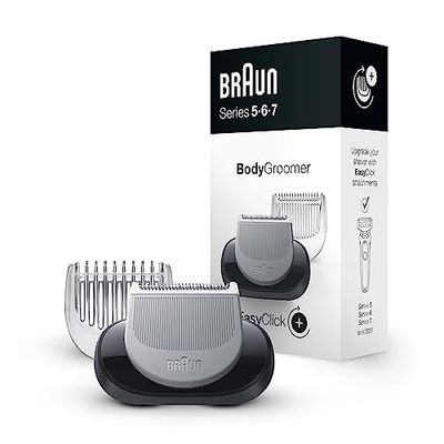 Braun EasyClick Body Groomer Attachment For New Generation Series 5, 6 and 7 Electric Shaver With Three Different Trimming Lengths, Grey