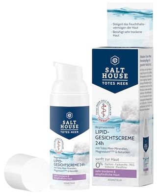 Salthouse Dead Sea Therapy Lipid Face Cream 24 Hour with Omega Fatty Acids for Very Dry and Sensitive Skin, Can Also Be Used as a Mask, 50 ml