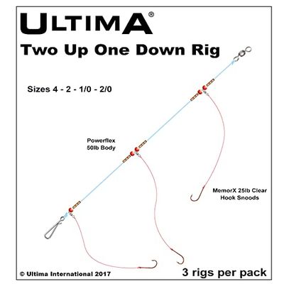 ultima 2 Up 1 Down Rig Sea Unisex-Adult, Clear, 1/0