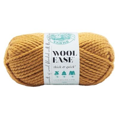 Lion Brand Yarn Wool-Ease Thick & Quick n 640-158 Fil 97 mètres Moutarde