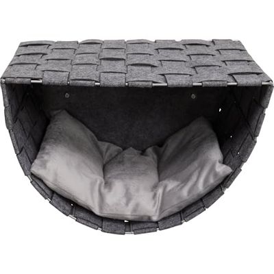 TRIXIE Frehi - Set da parete per gatti, 2 condomini e 2 gradini, grigio scuro