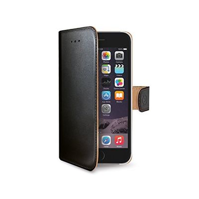 Celly Wally 700 - Funda Libro para Apple iPhone 6, Color Negro, similpiel