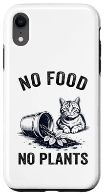 No Food No Plant Cat Lover Plant Kitten Funny Cat Coque pour iPhone XR