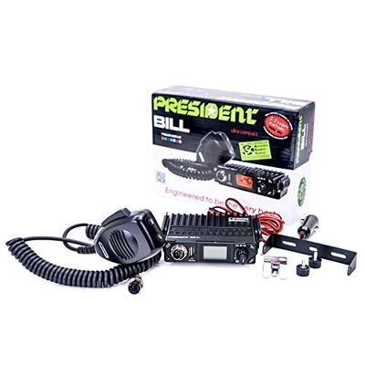 Radio CB President Bill ASC, Roger Beep, Scan, 4W, 12V potenziati con filtri per rumore NB, ANL e Hi-Cut