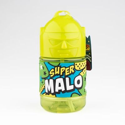 Super Malo Personalised Kids Water Bottle with Straw