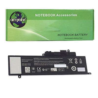 amsahr GK5KY-03 vervangende batterij voor Dell 04K8YH, Inspiron 11, 13 (43Wh, 11.1V, 3-cells) - omhulling stereo oortelefoon zwart