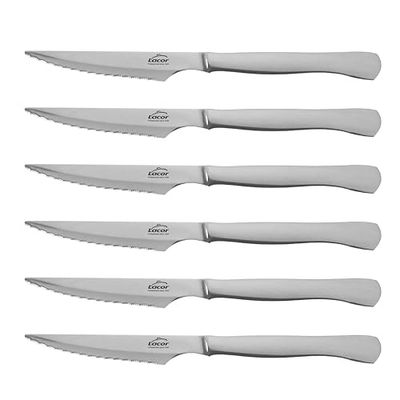 LACOR - 38241 - Set de couteaux monobloc, Bord dentelé, Acier inoxydable, 6 pièces, 22 cm, Manche ergonomique