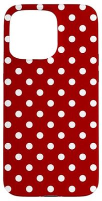 Carino, rosso e bianco, a pois Custodia per iPhone 15 Pro Max