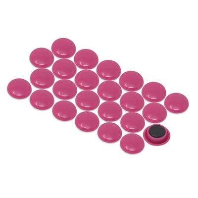 Pequeños Imanes de Oficina de Planificación Rosa para Refrigerador, Pizarra, Tablero de Anuncios, Archivador - Paquete de 24