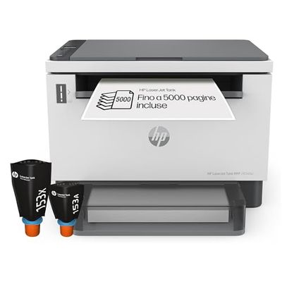 HP Laser Tank 2604dw 381V0A, Stampante Monocromatica Multifunzione con Serbatoio Toner integrato a Ricarica Rapida, Stampa F/R Automatica, 22 ppm, Fino a 5000 Pagine, Scansione A4, Wi-Fi, USB, Bianca