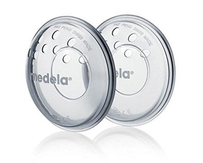 Medela Protetores de mamilo, sem BPA, feitos de silicone macio, com orifícios de ventilação respiráveis, inclui 2 copas
