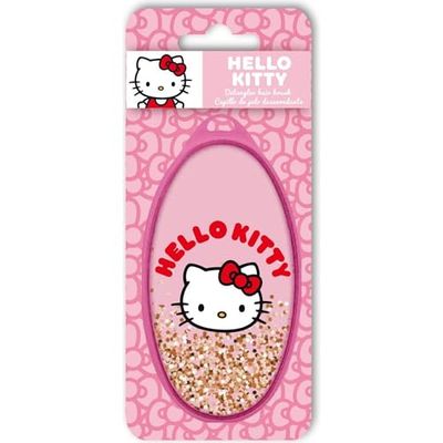 Brosse démêlante Hello Kitty rose à paillettes mobile en coque ovale | Brosse enfant Sanrio, parfaite pour coiffer sans douleur et remplir de joie les moments de soins