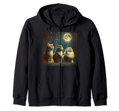 Zorros aullando bajo luna noche bosque ilustración Sudadera con Capucha