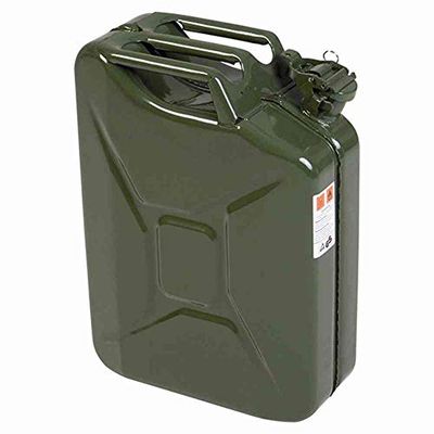 Hünersdorff Bidón metálico para carburante CLASSIC 20 litros verde oliva, con recubrimiento en polvo