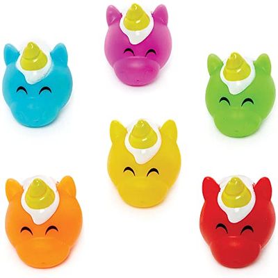 Baker Ross FC943 Unicornios Multicolor de Goma que Salpicanos Aqua - Juego de 6, Juguetes para niños