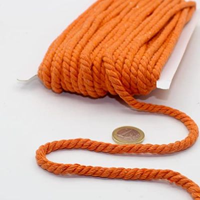 LEDUC 20 Metres Round Cotton Cord 5 mm Woven Rope with Natural Cotton Core, Ideal for DIY, Sewing, Versatile 5 mm 11 Brown