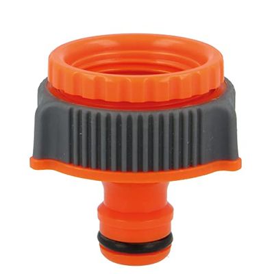 Amig - Adaptateur Et Réducteur Pour Raccord De Robinet À Tuyau | 3/4" Et 1" | Raccord Rapide Et Facile Pour Tuyaux D'Eau | Résistant Au Gel Et Aux Uv | Plastique Et Caoutchouc Abs | Orange Et Gris