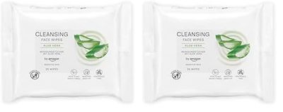 by Amazon Face Cleansing Wipes with Aloe Vera, Make-up remover, Fragrance Free, 25 Wipes (Pack of 2)