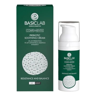 BasicLab Dermocosmetics crema viso lenitiva prebiotica giorno e notte. | 50 ml | Per donne e uomini, allevia irritazioni e arrossamenti, riduce l'acne, normalizza la secrezione di sebo