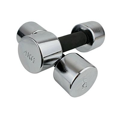 MASTER chroom halter set van 2 dumbbells 2 x 4 kg, zilver/zwart, none