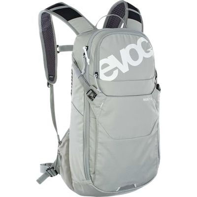 EVOC RIDE 12 protector, plecak trekkingowy na szlaki i (sprytne zarządzanie kieszeniami, wyściółka pleców AIR-PAD, uchwyt na kask, plecak z 2l bukłakiem), kamienny szary
