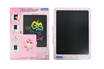 Lexibook, Power Draw®, Ardoise électronique de Dessin avec Stylet Inclus, Grand écran LCD E-Ink de 14", Efface à l'infini, Autonomie de 10 000 Heures, Rose, CRT14G