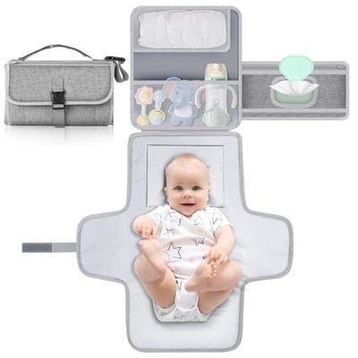 Romon Draagbare aankleedmat voor pasgeborenen, inklapbaar en waterdicht, hoogwaardig, ideaal voor reizen en dagelijks gebruik, perfect cadeau voor moeders en pasgeborenen, 0-3 m