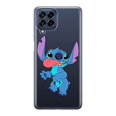 ERT GROUP mobiltelefonfodral för Samsung M53 5G originalt och officiellt licensierat Disney mönster Stich 012 optimalt anpassad till formen på mobiltelefonen, gedeeltelijk transparant