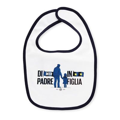 FC Internazionale Milano S.p.A. Bib, Unisex Baby Bib, White, One Size, Father/Daughter