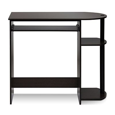Furinno Bureau d'Ordinateur, Bois, Brun Noir, Taille Unique, Marron Foncé, One Size