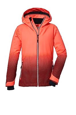killtec Ragazze Giacca da sci impermeabile/giacca funzionale con cappuccio e ghetta antineve KSW 183 GRLS SKI JCKT, coral, 176, 39905-000
