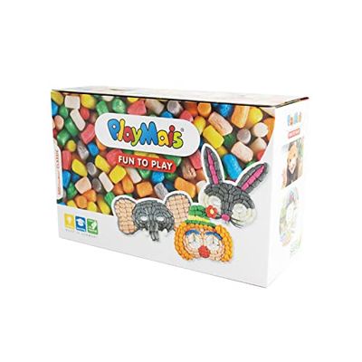 PlayMais Fun TO Play Maschere Kit Creativo per Bambini da 3 Anni in su | 550 Pezzi, 10 Modelli e Istruzioni | Giocattolo Naturale | Promuove la creatività e l'abilità motoria