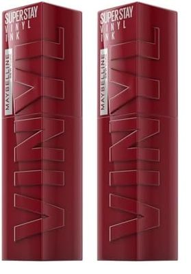 Maybelline New York Lip Colour, Smudge-free, Long Lasting up to 16h, Liquid Lipstick, Shine Finish, SuperStay Vinyl Ink, 30 Unrivaled (Pack of 2)
