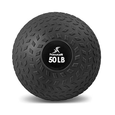 ProsourceFit Slam Medicine Balls 5, 10, 15, 20, 25, 30, 50lbs Smooth and Tread Textured Grip Dead Weight Balls for Strength and Conditioning Exercises, Cardio and Core Workouts