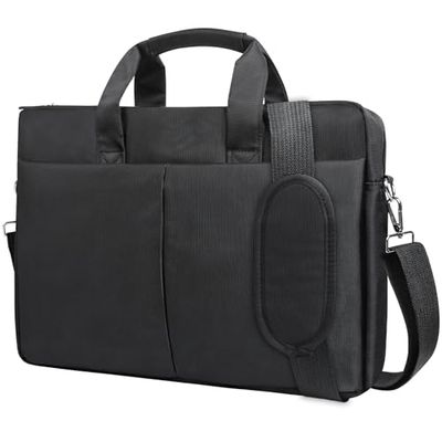 Cozary Sacoche Ordinateur Portable 15, 15,6 et 16 Pouces, Sac Ordinateur Homme, Sacoche PC Portable avec Bandoulière, Imperméable Mallette pour Affaires, Voyages, Travail, Noir