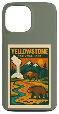Arte retro del desierto de Yellowstone Carcasa para iPhone 13 Pro Max