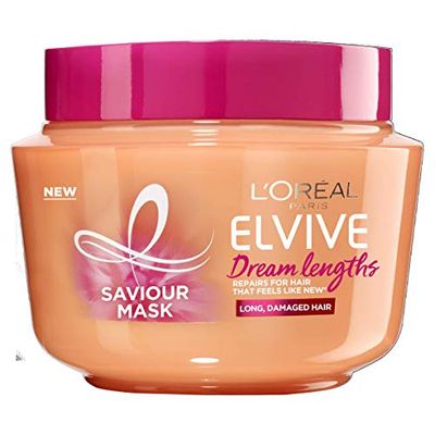 L'Oreal Paris Elvive Dream Lengths Hair Mask, Nourishing & Strengthening Treatment, Enriched with Castor Oil, For Long, Damaged Hair 300ml