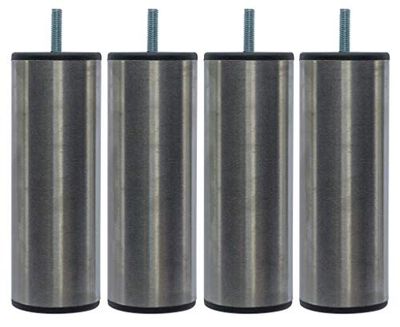 Margot Pacific Cilindro Samoa – Juego de 4 Patas para somier, de Acero Inoxidable, 6 x 6 x 20 cm