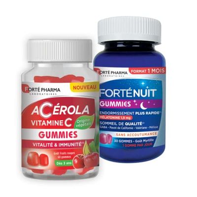 Forté Pharma - Pack Gummies Anti-Fatigue - Sommeil et Vitamine C - 1 mois